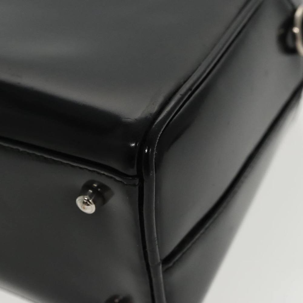 GUCCI Hand Bag Enamel 2way Black Silver 000 2058 0505 5 Auth ep6209 - Picture 9 of 16
